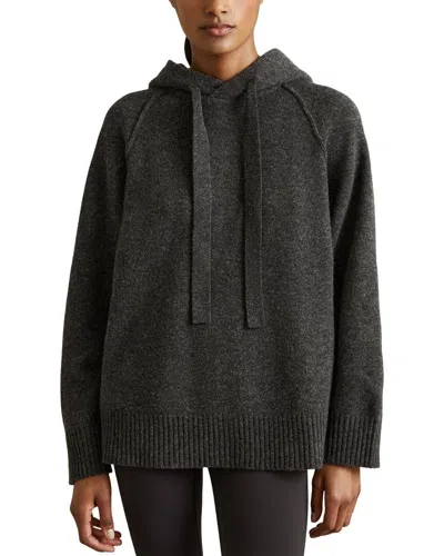 Reiss Charlie Chunky Knitted Wool & Cashmere-blend Hoodie In Black