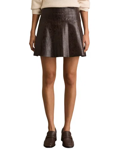Reiss Charlie Leather Midi Skirt In Brown