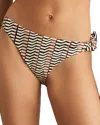 Reiss Womens Black Brown Charlie Chevron-stripe Bikini Bottoms In Multi