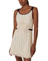 Reiss Cream Cotton Crochet-detail Mini Dress In Neutral