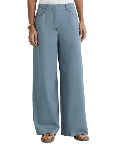 Reiss Charlotte High Rise Wide Leg Pants In Blue