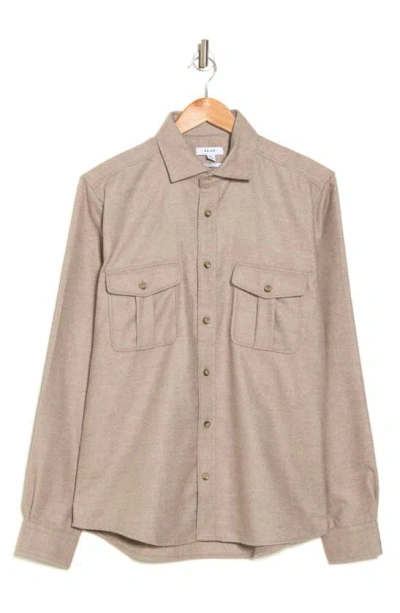 Reiss Chase Regular Fit Button-up Shirt In Oatmeal