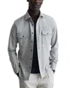 Reiss Soft Grey Melange Button Through Twin Pocket Overshirt In Soft Grey Melan