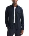 Reiss Navy Button-through Twin Pocket Overshirt In Navy
