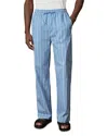 Reiss Che Chica Drawstring Stripe Cotton Poplin Pants In Blue