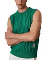 Reiss Che Santo Pointelle Knitted Vest In Green