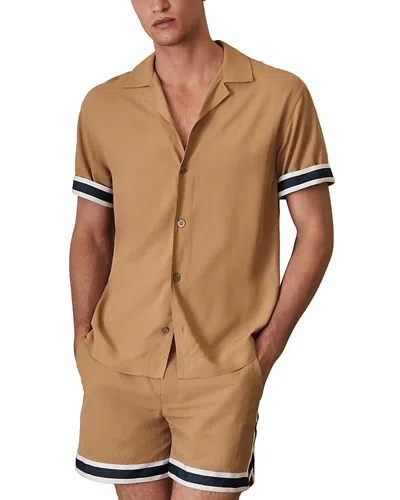 Reiss Che Valbonne Camp Shirt In Brown