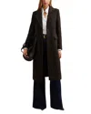 Reiss Check Coat In Brown