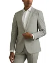 Reiss Grey Single-breasted Check Suit Blazer Slim-fit In Grey