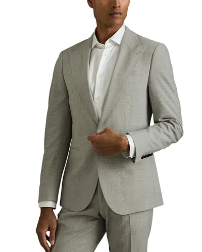 REISS CHECKED PEAK LAPEL BLAZER