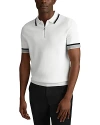 REISS CHELSEA TIPPED SLIM FIT HALF ZIP POLO SHIRT