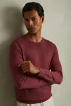Reiss Cherry Pink Merino Wool Crew Neck Jumper
