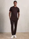 Reiss Cherry Red Interlock Drawstring Joggers In Red