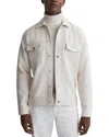 Reiss Ecru Textured Cotton Twin Pocket Overshirt In Beige