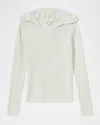 Reiss Cream Wool-blend Rib-knit Hooded Jumper In Cream