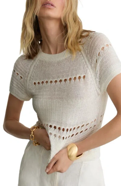 Reiss Chloe Linen Openwork Sweater In White