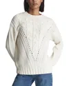 Reiss Chloe Stitch Interest Knitted Wool-blend Jumper In White