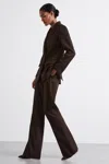 Reiss Chocolate Atelier Virgin Wool-blend Suit Trousers In Chocolate