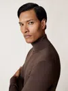Reiss Chocolate Brown Merino Wool Roll-neck Jumper In Brown