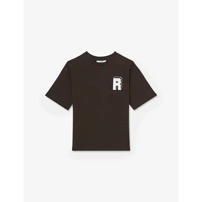 Reiss Kids' Chocolate Brown   Off Wh Manny Short-sleeve Cotton T-shirt 3