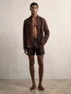 Reiss Chocolate Brown Sun Side-adjuster Swim Shorts In Burgundy
