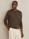 Reiss Wessex Long Sleeved Merino Wool Crewneck Sweater In Brown