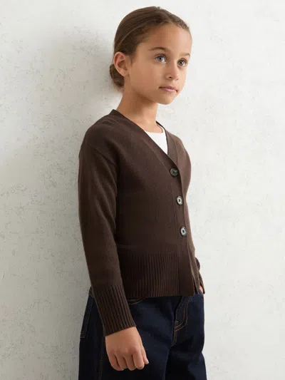 Reiss Chocolate Cardigan In Brown