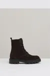 Reiss Chocolate Leather Lace-up Boots In Chocolate