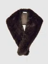 Reiss Womens Chocolate Flora Faux-fur Collar In Brown
