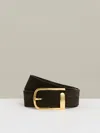 Reiss Chocolate Iyla Suede Half Keeper Belt