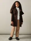 Reiss Chocolate Karlie 4-9 Yrs Double Breasted Cape Coat With Wool