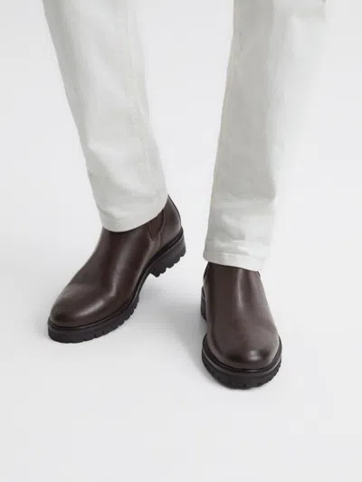 Reiss Chocolate Leather Chelsea Boots