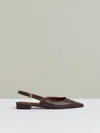 Reiss Oxblood Aubrey Leather Slingback Ballerina Pumps In Red