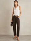 Reiss Chocolate Mid-rise Straight-leg Jeans