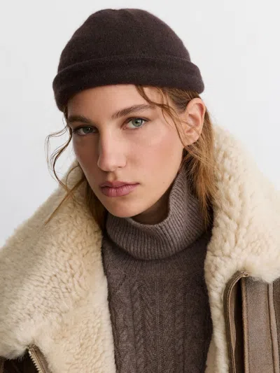 Reiss Chocolate Mollie 100% Cashmere Beanie