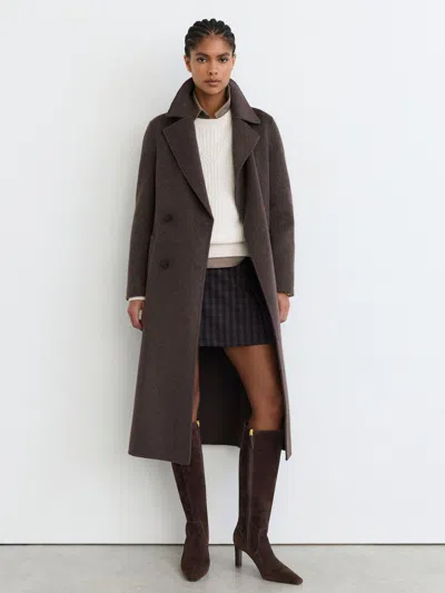 Reiss Chocolate Nia Suede Heeled Knee-high Boots