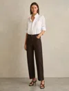 Reiss Chocolate Petite Mid-rise Straight-leg Jeans