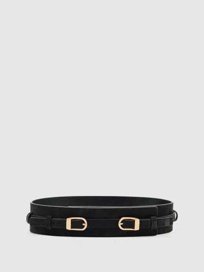 Reiss Chocolate Belt In Brown