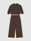 Reiss Chocolate Top & Joggers Set In Brown