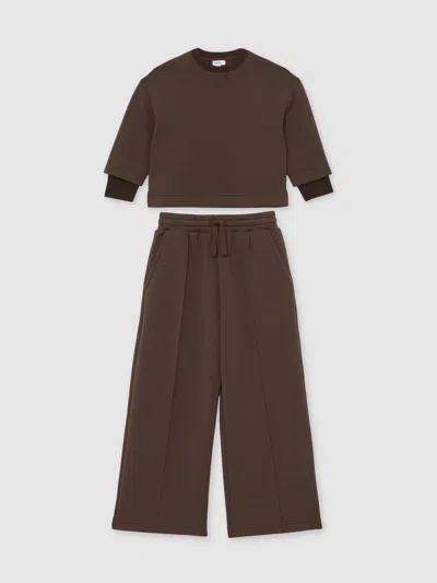 Reiss Chocolate Top & Joggers Set In Brown