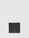 Reiss Chocolate Grained Leather Wallet In Brown
