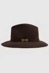 Reiss Chocolate Wool Fedora