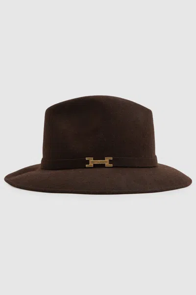 Reiss Chocolate Wool Fedora