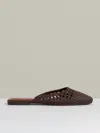 Reiss Chocolate Woven Slip-on Mules In Brown