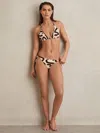 Reiss Chocolate/cream Printed Triangle Bikini Top In Multi