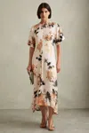 Reiss Chrissy Floral Dress In Pale Pink