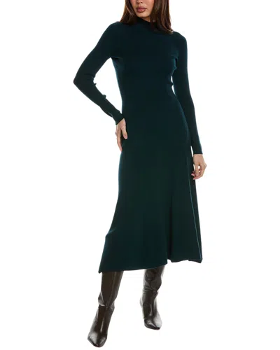 Reiss Chrissy Knitted High Neck Dress In Blue