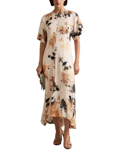 Reiss Chrissy Occasion Floral Dress In Brown