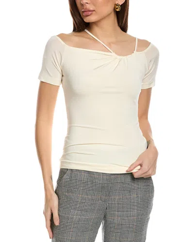Reiss Cierra Strappy Off Shoulder Wool-blend Top In White