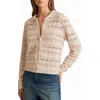 Reiss Cindy Crochet Cardigan In Neutral